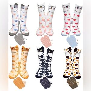 Women's 2-Stripe Crew Socks (6-Pair) Casual Athletic Socks for Women Girls